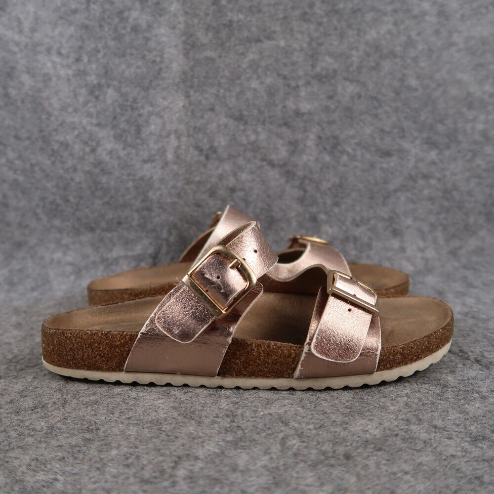 Cat & Jack Shoes Kids 13 Sandals Slides Double Strap Casual Slip On Metallic